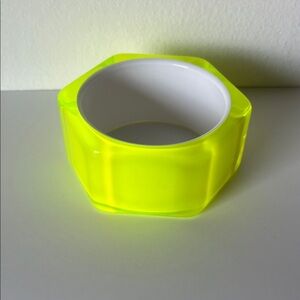 Rare Neon Yellow Hexagonal Lucite Bracelet bangle